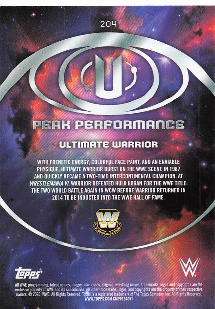 2026 Topps Universe WWE Wrestling Ultimate Warrior #204