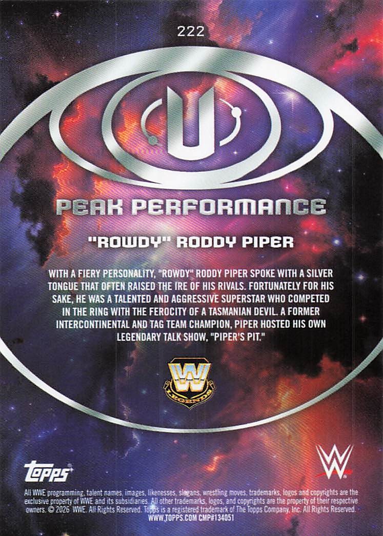 2026 Topps Universe WWE Wrestling "Rowdy" Roddy Piper #222