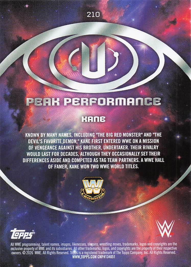 2026 Topps Universe WWE Wrestling Kane #210