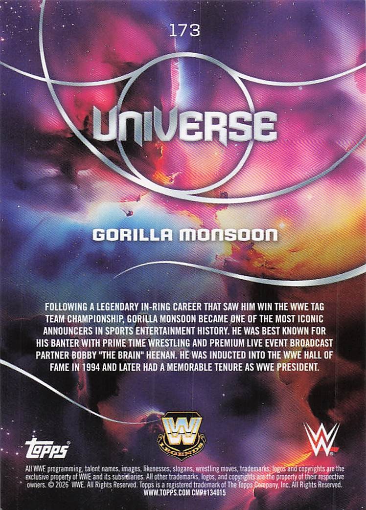 2026 Topps Universe WWE Wrestling Gorilla Monsoon #173