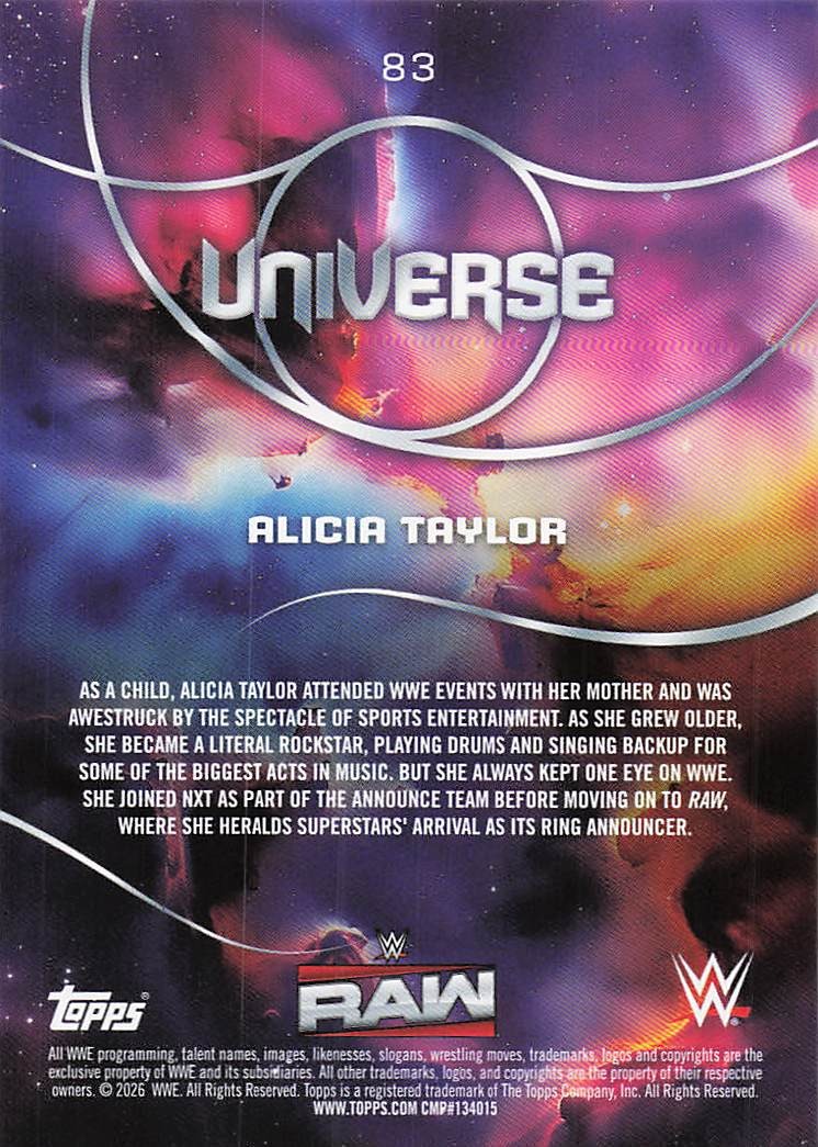2026 Topps Universe WWE Wrestling Alicia Taylor #83