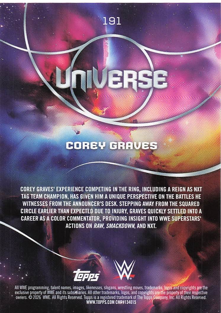 2026 Topps Universe WWE Wrestling Corey Graves #191