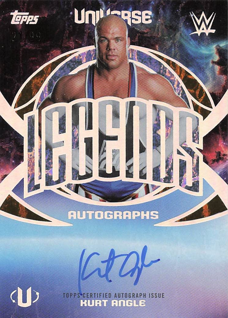 2026 Universe WWE Legends Autographs Gold 21/99 Stone Kurt Angle #LA-KA