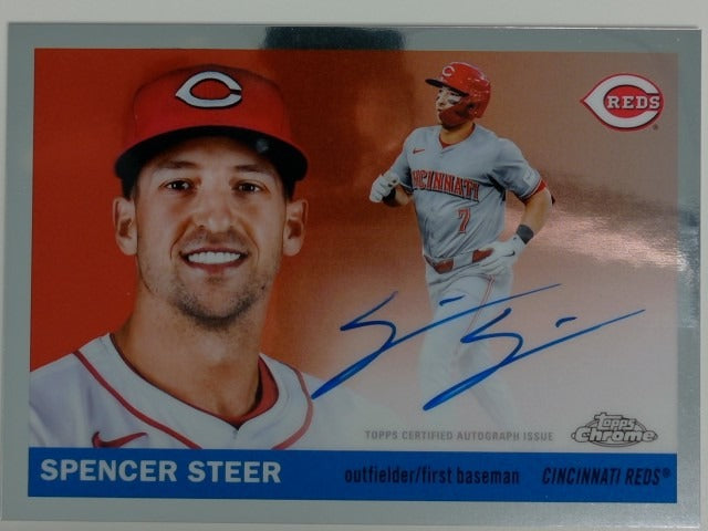 2025 Topps Chrome Platinum Chrome Platinum Autographs Spencer Steer #CPA-SS