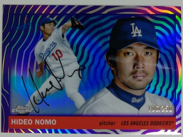 2025 Topps Chrome Platinum Purple Vibrations Refractor 106/250 Hideo Nomo #233