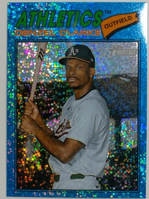 2026 Topps Heritage Chrome Light Blue Sparkle Refractor Denzel Clarke #324