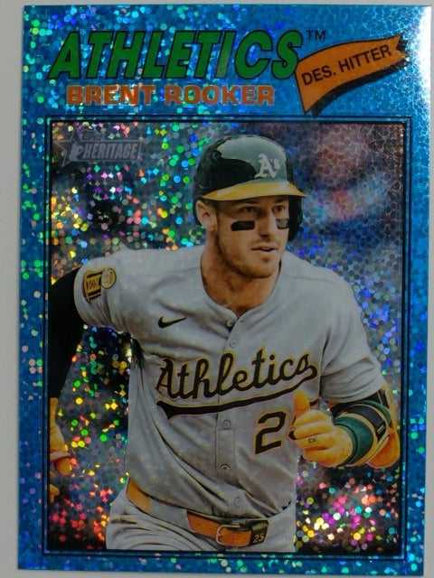 2026 Topps Heritage Chrome Light Blue Sparkle Refractor Brent Rooker #103