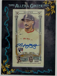 2025 Allen & Ginter Framed Mini Autographs Black 16/25 Mickey Gasper #MA-MG