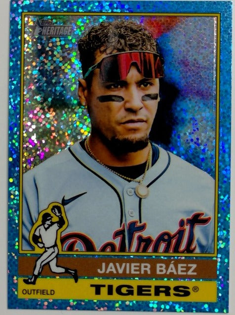2025 Topps Heritage Chrome Light Blue Sparkle Refractor Javier Báez #542
