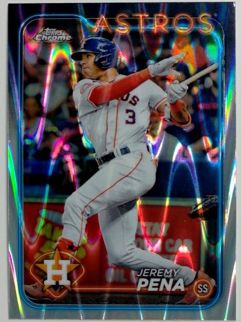 2024 Topps Chrome Baseball Raywave Refractor Jeremy Peña #244