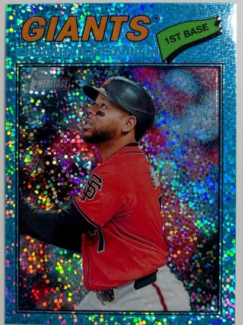 2026 Topps Heritage Chrome Light Blue Sparkle Refractor Dominic Smith #225