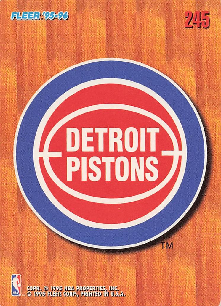 1995-96 Fleer European Basketball Detroit Pistons #245