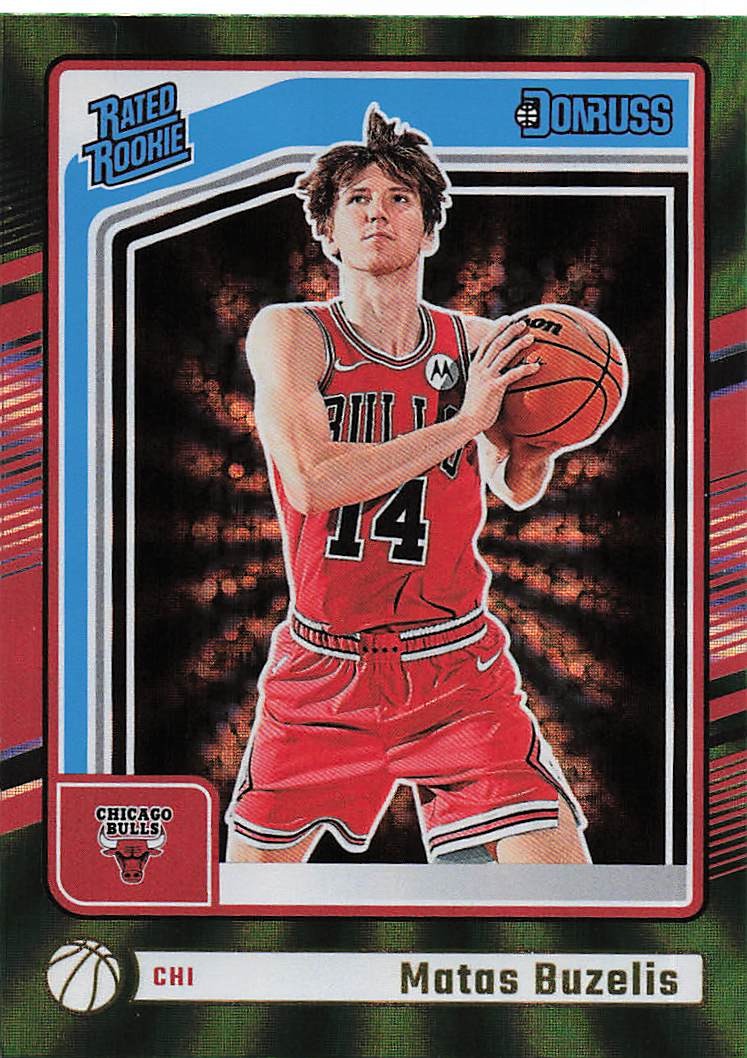 2024-25 Donruss Basketball Holo Green Laser Matas Buzelis #240 RC