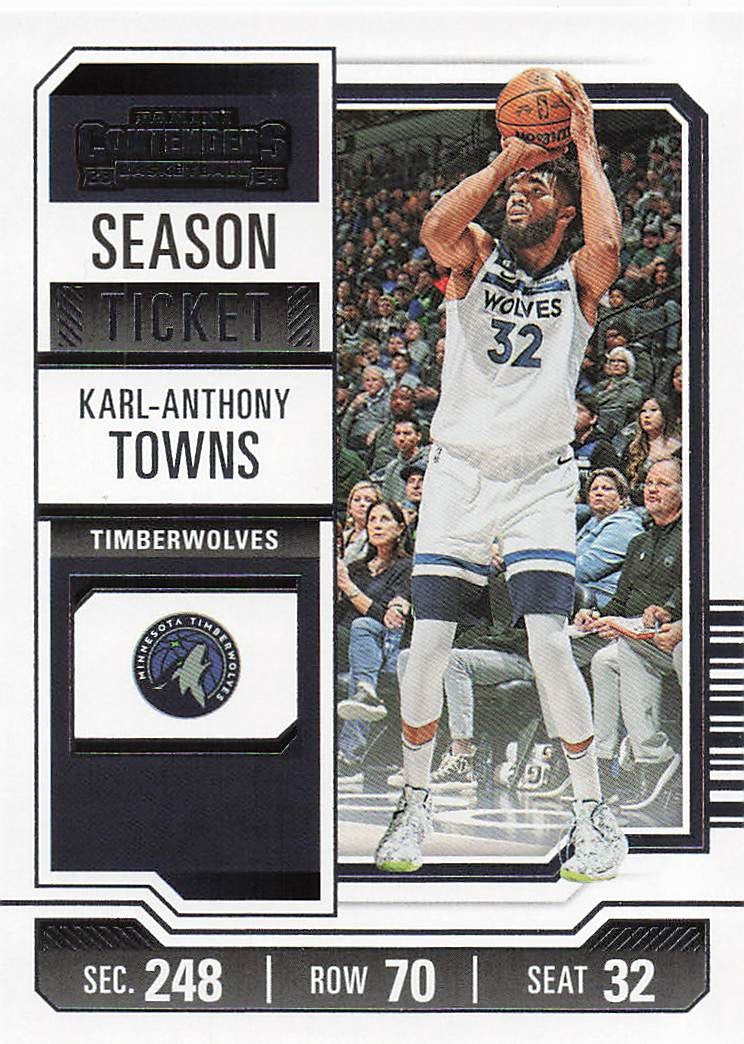 2023-24 Panini Contenders Basketball Season Ticket Retail Karl-Anthony Towns #42