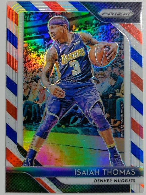 2018-19 Panini Prizm Basketball Prizm Red White and Blue Isaiah Thomas #52