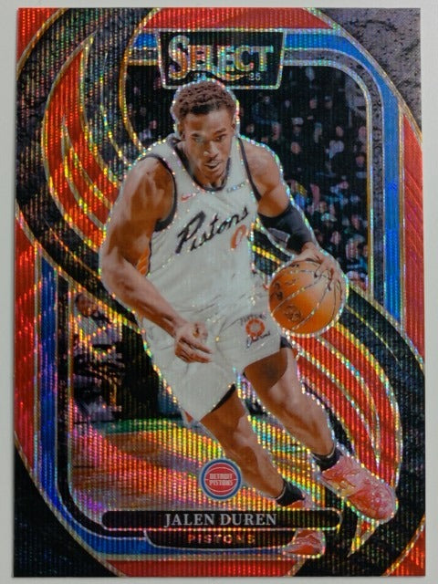 2024-25 Panini Select Basketball Red Wave Prizm Jalen Duren #160