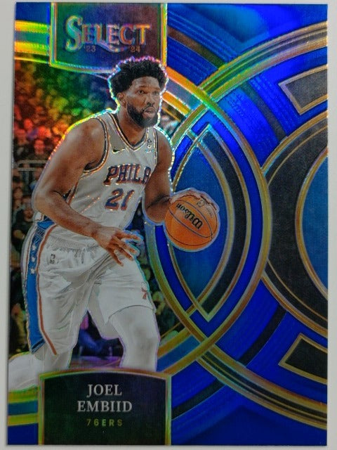 2023-24 Panini Select Basketball Blue Prizm Joel Embiid #197