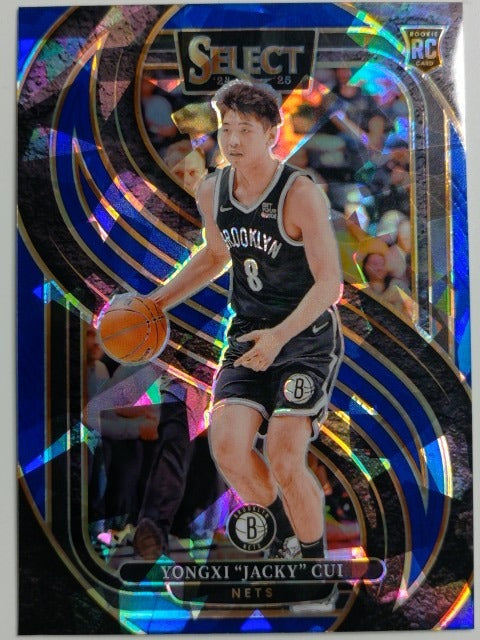 2024-25 Panini Select Blue Cracked Ice Prizm Yongxi "Jacky" Cui #176 RC