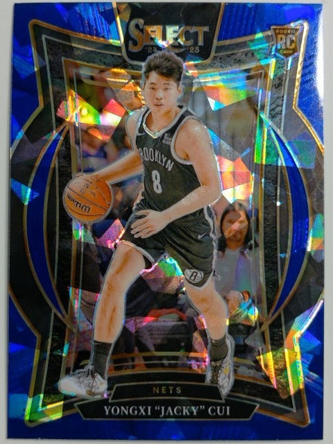 2024-25 Panini Select Blue Cracked Ice Prizm Yongxi "Jacky" Cui #94 RC