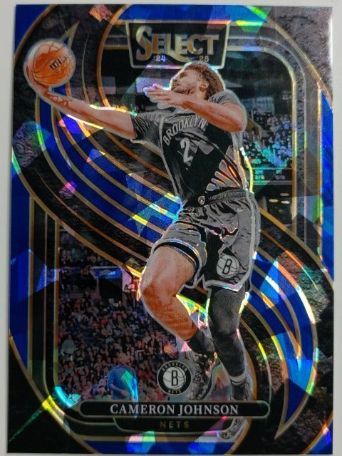 2024-25 Panini Select Basketball Blue Cracked Ice Prizm Cameron Johnson #121
