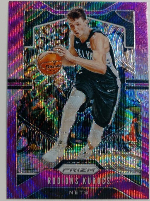 2019-20 Panini Prizm Basketball Prizm Purple Wave Rodions Kurucs #52