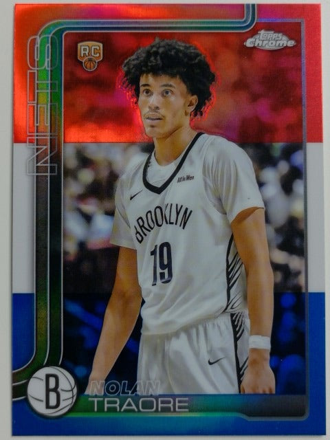 2025-26 Topps Chrome Red White and Blue Refractor Nolan Traore #269 RC