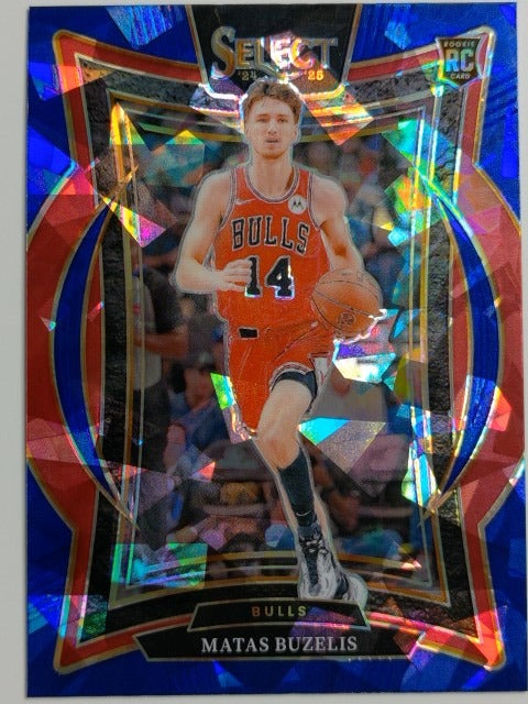 2024-25 Panini Select Basketball Blue Cracked Ice Prizm Matas Buzelis #70 RC