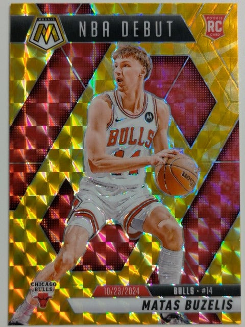 2024-25 Panini Mosaic Basketball Reactive Yellow Mosaic Matas Buzelis #223 RC
