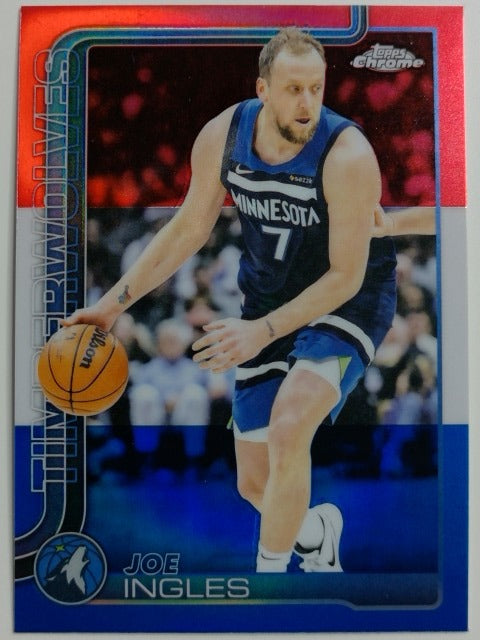 2025-26 Topps Chrome Basketball Red White and Blue Refractor Joe Ingles #142