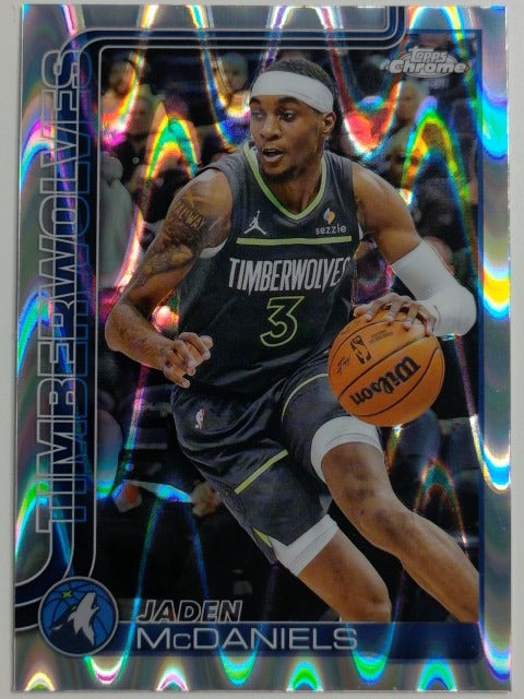 2025-26 Topps Chrome Basketball RayWave Refractor Jaden McDaniels #176