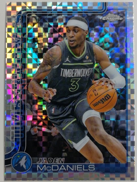 2025-26 Topps Chrome Basketball X-Fractor Jaden McDaniels #176