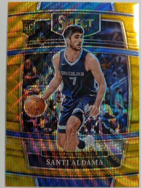 2021-22 Panini Select Basketball Gold Wave Prizm Santi Aldama #64 RC