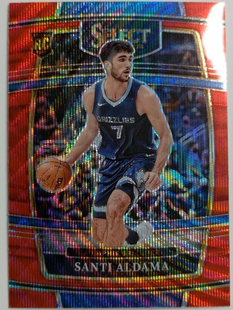 2021-22 Panini Select Basketball Red Wave Prizm Santi Aldama #64 RC