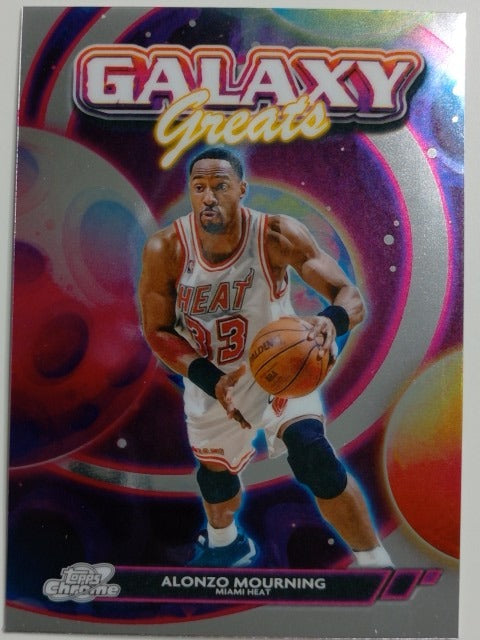2025-26 Topps Chrome Cosmic Basketball Galaxy Greats Alonzo Mourning #GG-14