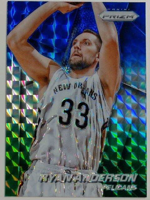 2014-15 Panini Prizm Basketball Prizm Blue and Green Mosaic Ryan Anderson #62