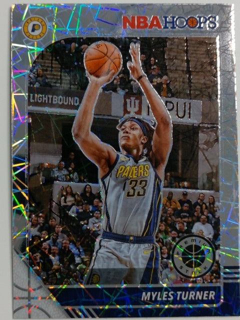 2019-20 Hoops Premium Stock Basketball Prizm Silver Laser Myles Turner #77