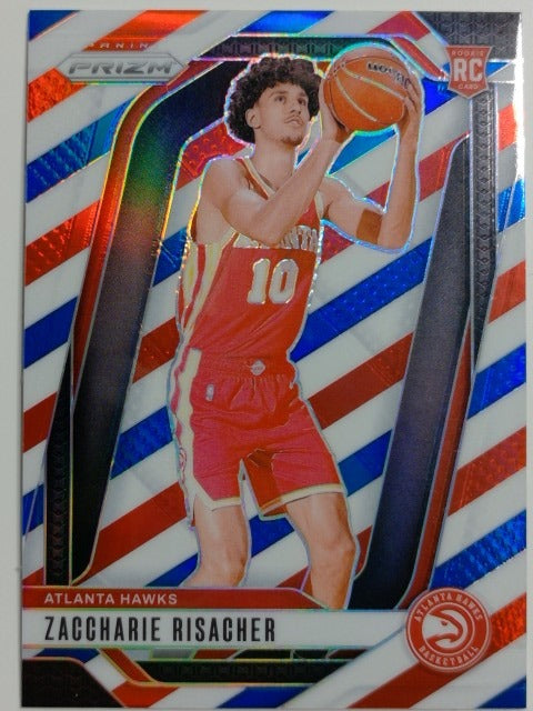 2024-25 Panini Prizm Basketball Prizm Red White and Blue Zaccharie Risacher #265