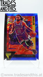 2020-21 Panini Flux Basketball Blue Cracked Ice Prizm Coby White #26