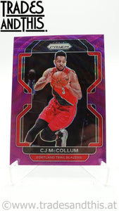 2021-22 Panini Prizm Basketball Purple Wave Prizm CJ McCollum #22