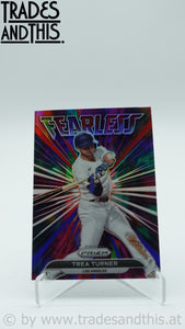 2022 Panini Prizm Fearless Red White & Blue Prizm Trea Turner #FL-8