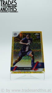 2022-23 Topps Chrome UEFA Club Competitions Gold Mini Diamond 47/50 El Chadaille Bitshiabu #61 RC