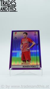 2020-21 Topps Merlin Collection Chrome UCL Purple Refractor 033/299 Nehuen Perez #96 RC