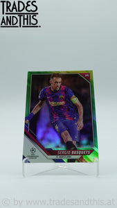 2021-22 Topps UCL Collection Neon Green Foil 014/199 Sergio Busquets #60