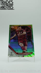 2021-22 Topps UCL Collection Neon Green Foil 185/199 Robert Lewandowski #108