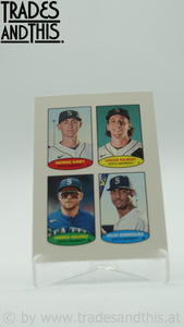 2023 Topps Heritage High Number 1974 Topps Baseball Stamps Kirby - Gilbert - Kelenic - Rodriguez #74S-42