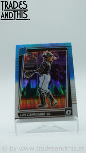 2021 Panini Donruss Optic Carolina Blue and White Prizm Luis Campusano #66 RC