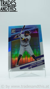 2021 Panini Donruss Optic Carolina Blue and White Prizm Carlos Correa #110