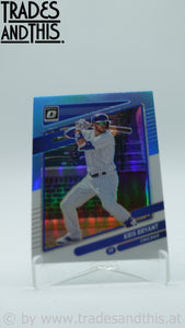 2021 Panini Donruss Optic Carolina Blue and White Prizm Kris Bryant #166