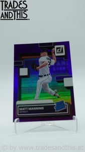 2022 Panini Donruss Holo Purple Matt Manning #33 RC