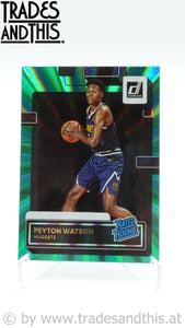 2022-23 Panini Donruss Holo Green Laser Peyton Watson #230 RC